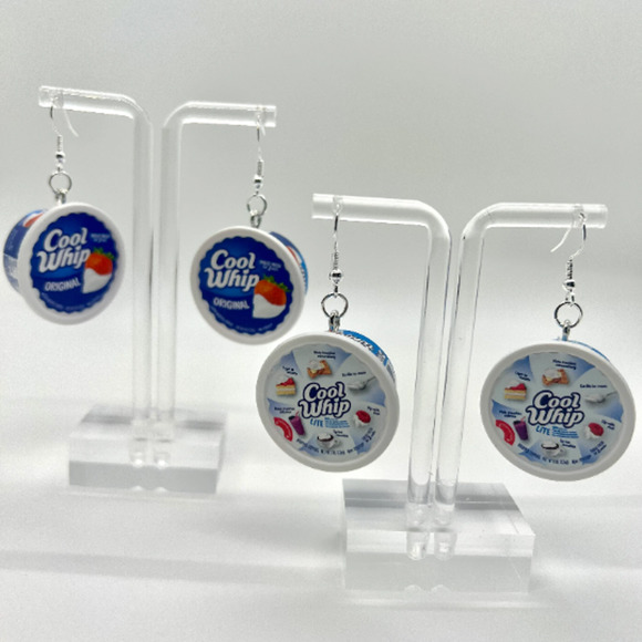 Cool Whip Earrings - Whipped Cream Earrings - Mini Brands Earrings - Food Earrin - Picture 1 of 9